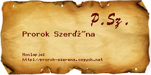 Prorok Szeréna névjegykártya